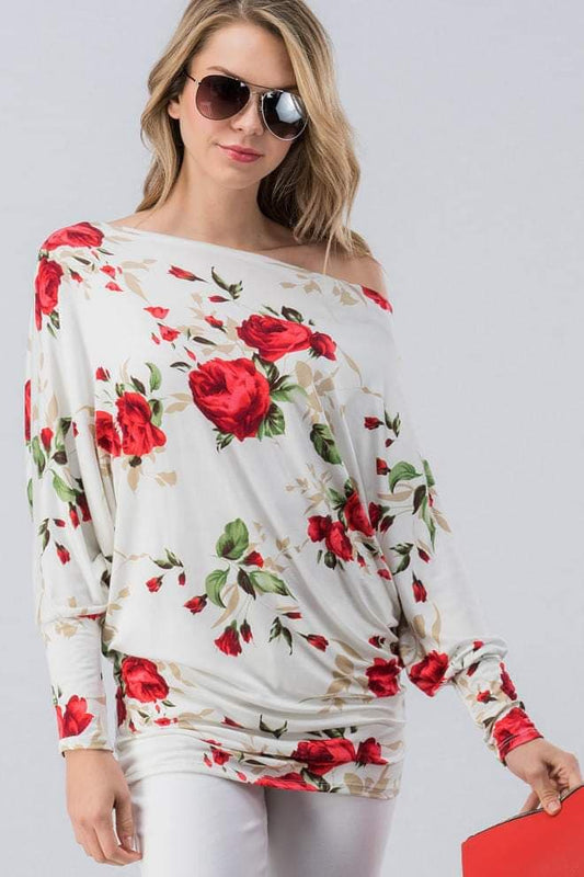 Ruby Red Floral Dolman