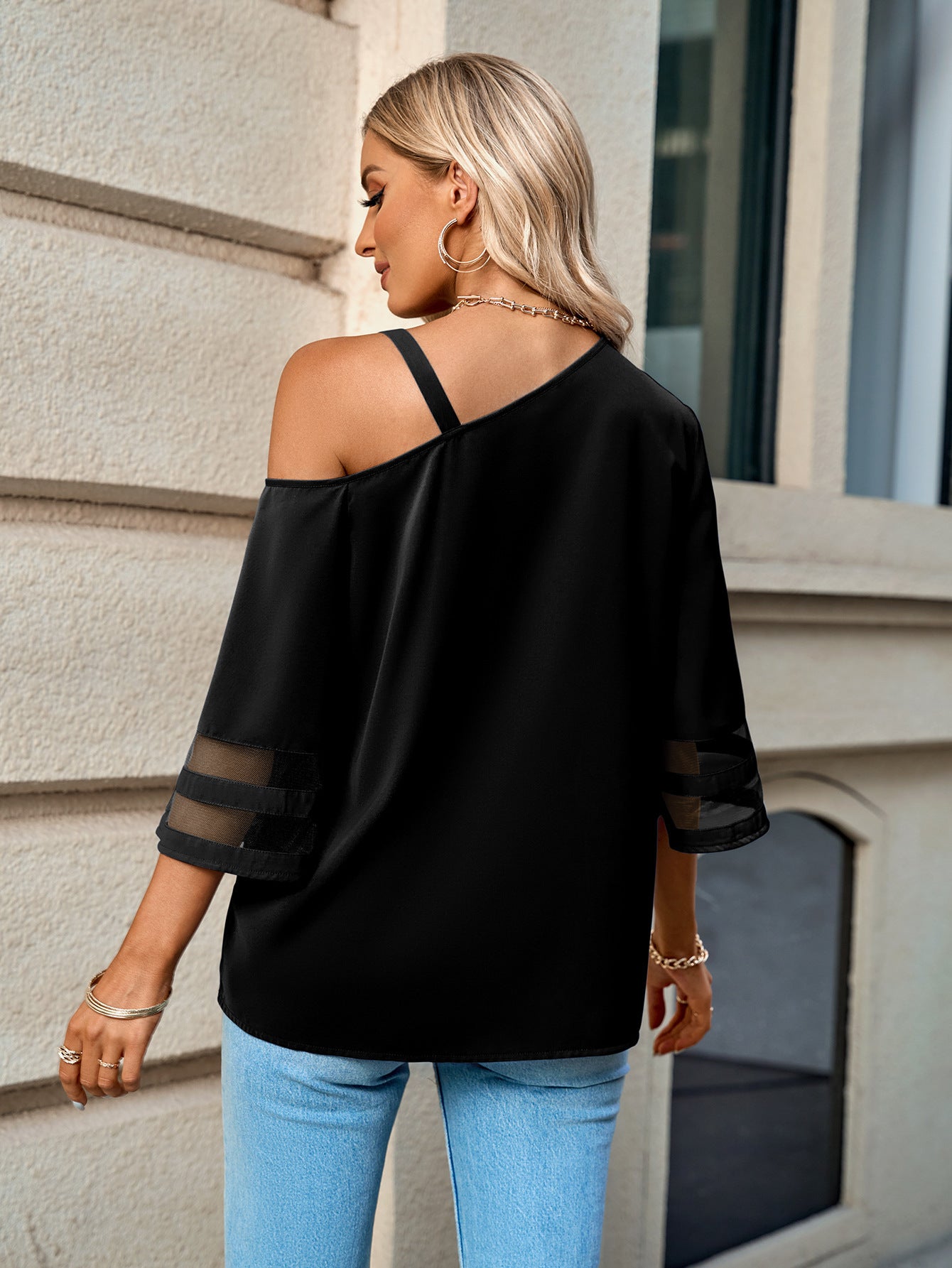 acka sheer over flare blouse-