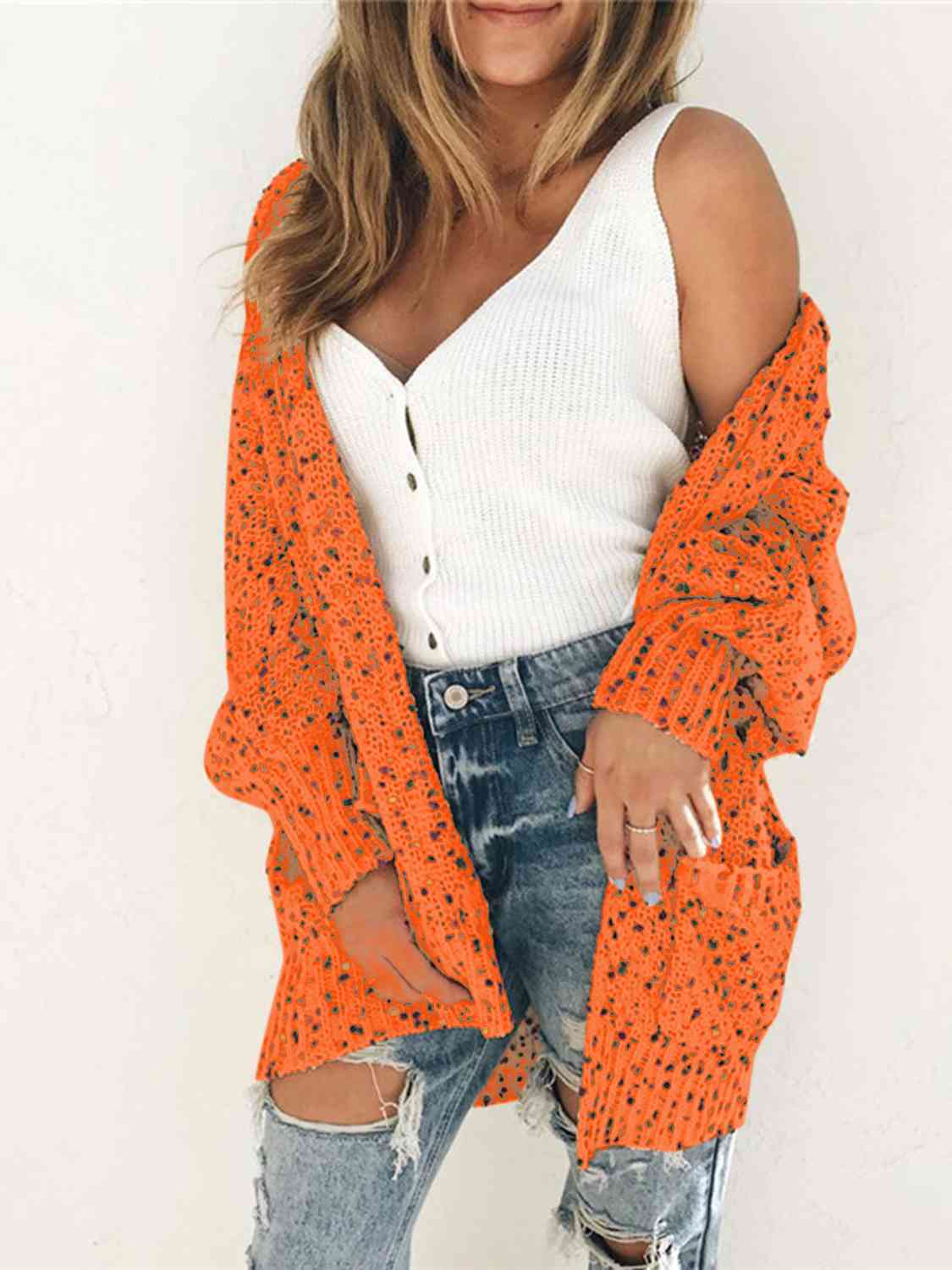 Multicolored Open Front Cardigan (4 colors)