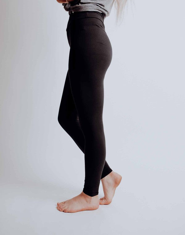 Solid Black Buttery Yoga Leggings (Super Soft) S-XL