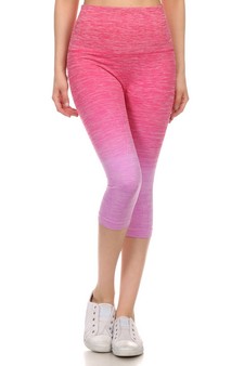 Dark to Light Pink Ombre Workout Capris