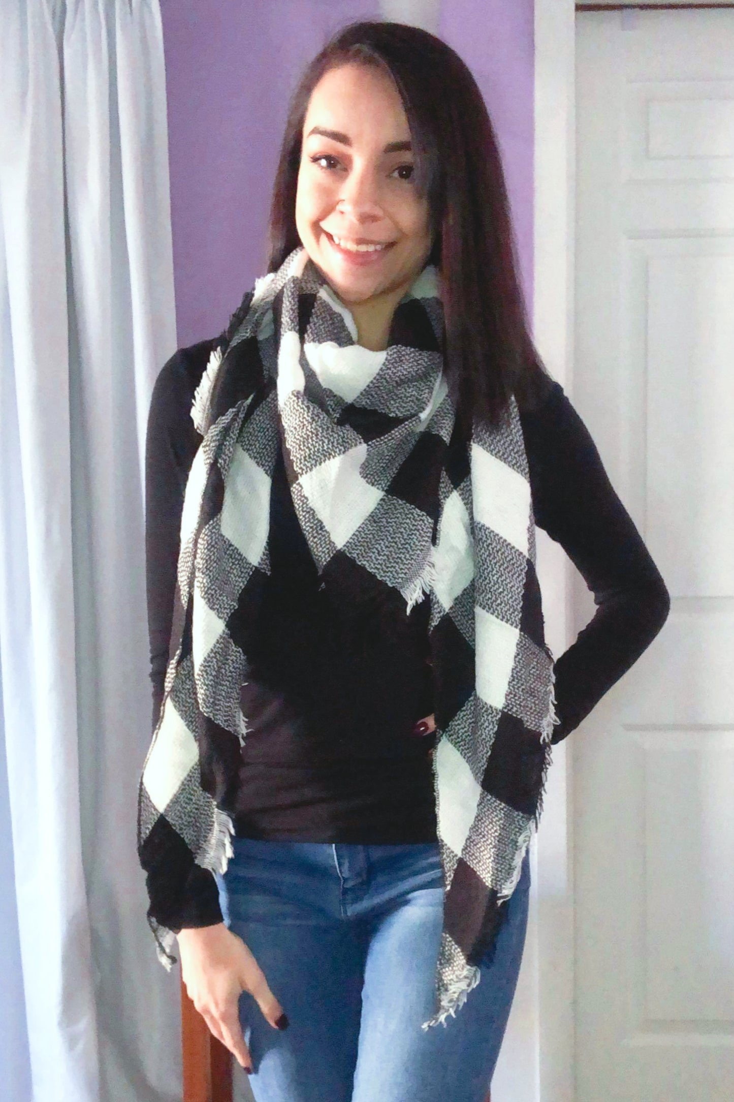 Plaid HALF Blanket Scarf