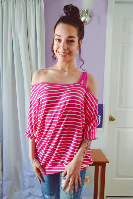 Paradise Pink One Shoulder Top (S-XL)