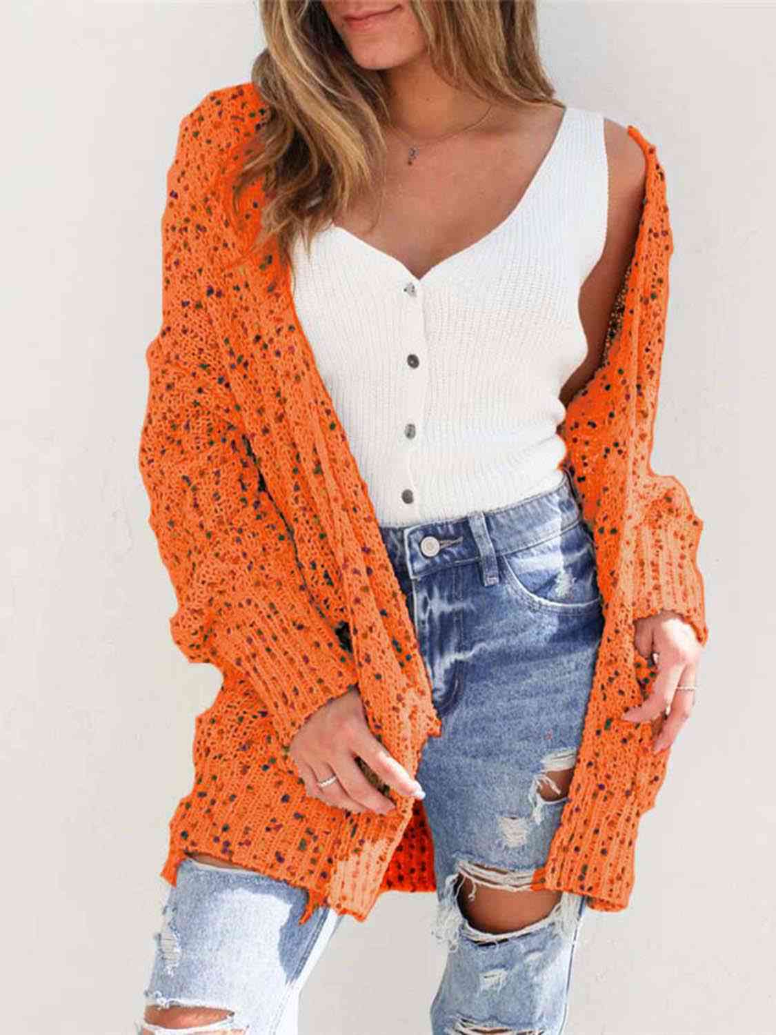 Multicolored Open Front Cardigan (4 colors)