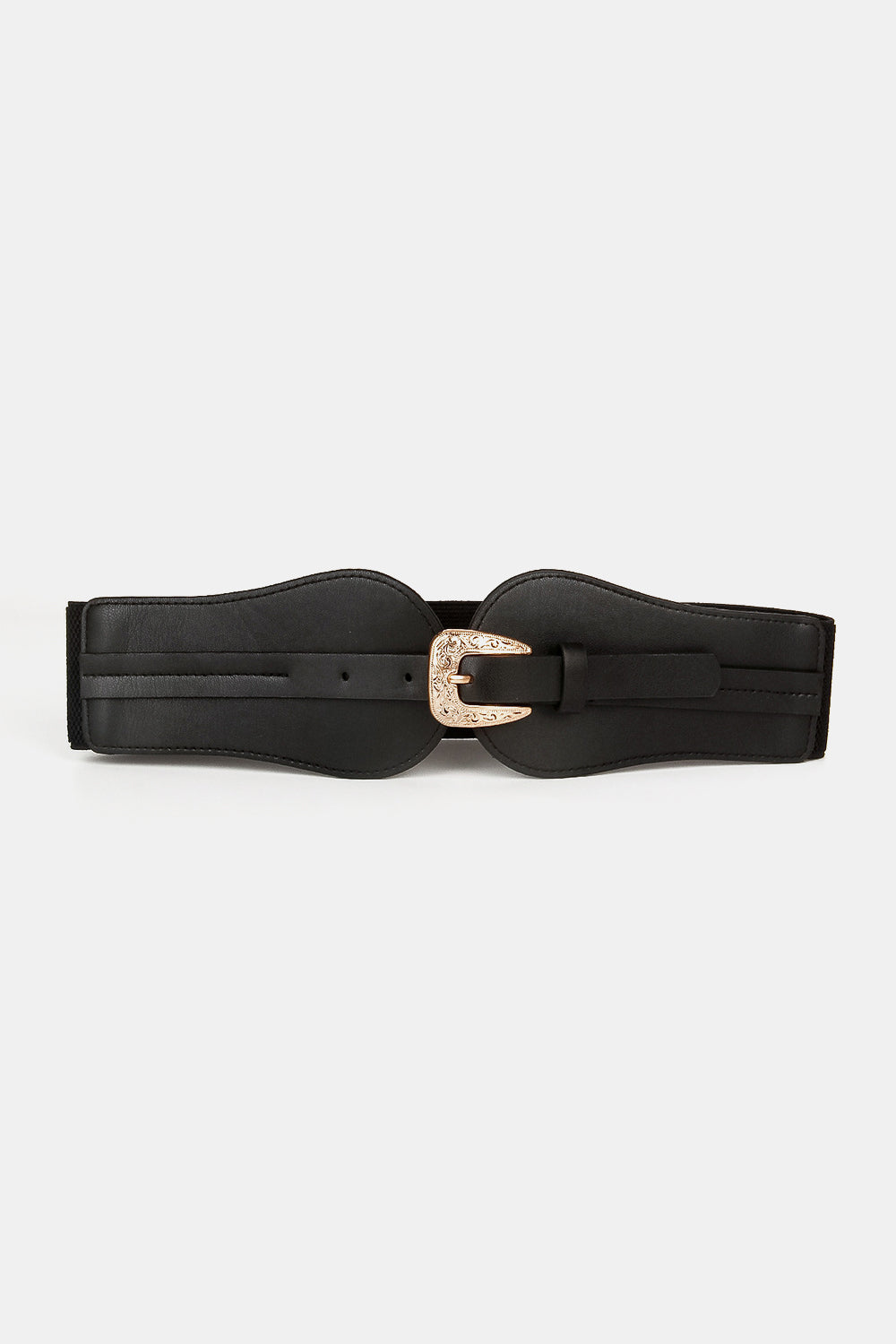 Wide Elastic Belt with Alloy Buckle
